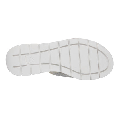 Easy Spirit Jill Crystal Embellished Sandals - Ivory Knit/Crystal