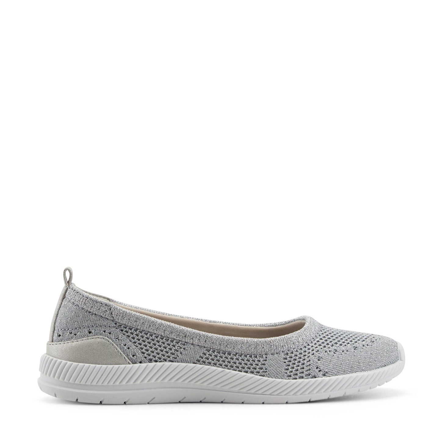 Easy Spirit Glitz Walking Shoes - Silver Knit