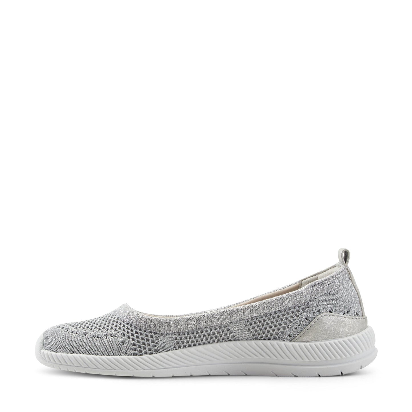 Easy Spirit Glitz Walking Shoes - Silver Knit