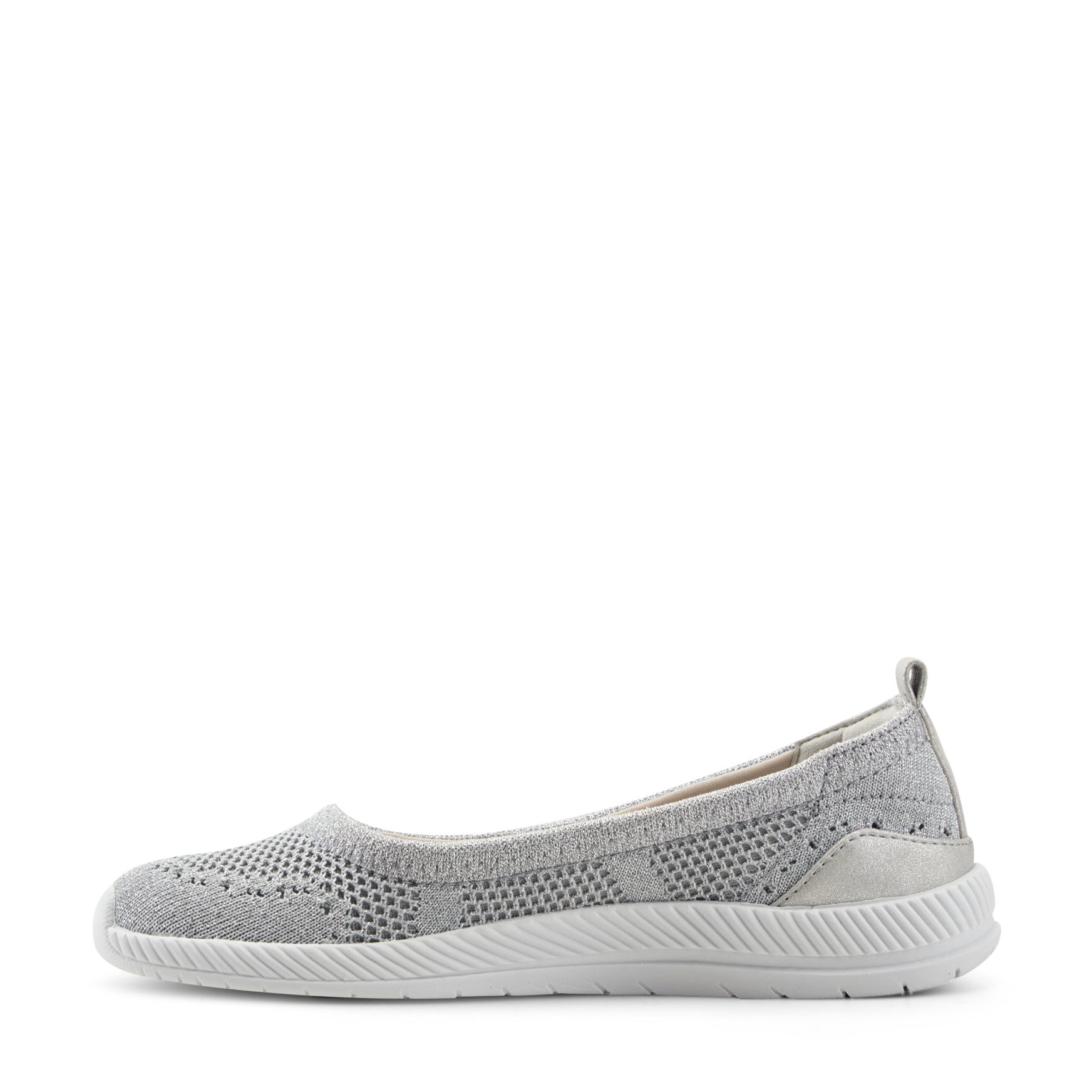 Easy Spirit Glitz Walking Shoes - Silver Knit