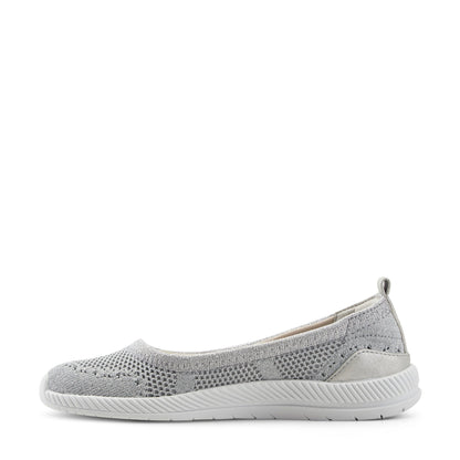 Easy Spirit Glitz Walking Shoes - Silver Knit