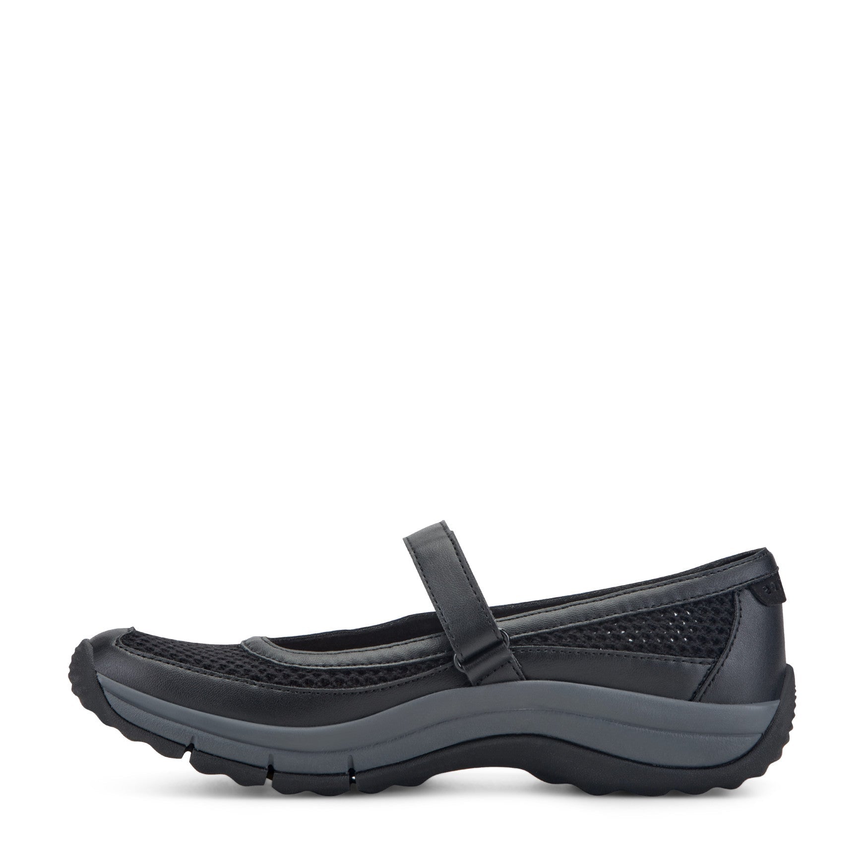 Easy Spirit Briana Mary Jane Walking Shoes - Black Mesh
