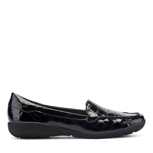Easy Spirit Abide Casual Flats - Embossed Black Patent
