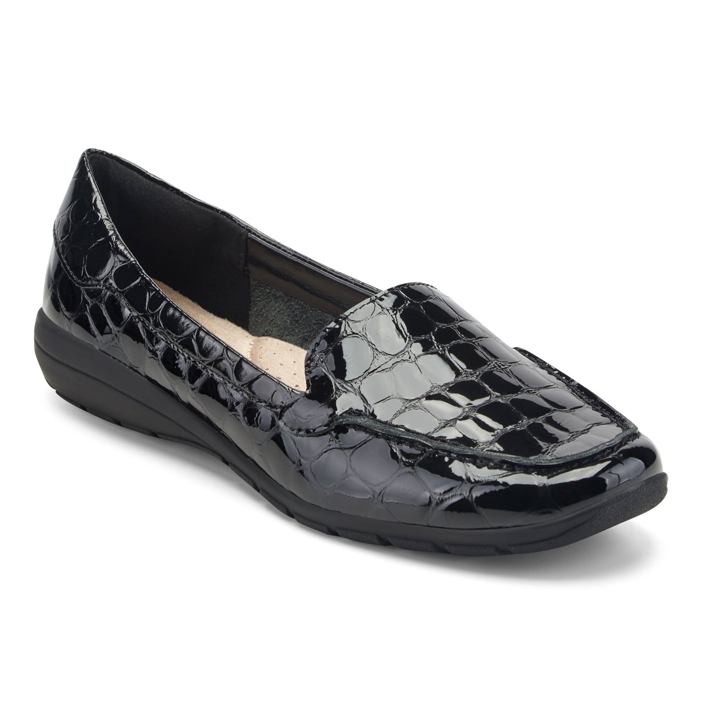 Easy Spirit Abide Casual Flats - Embossed Black Patent