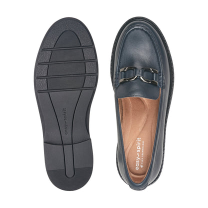 Easy Spirit Zaira Casual Horsebit Loafers - Navy Leather