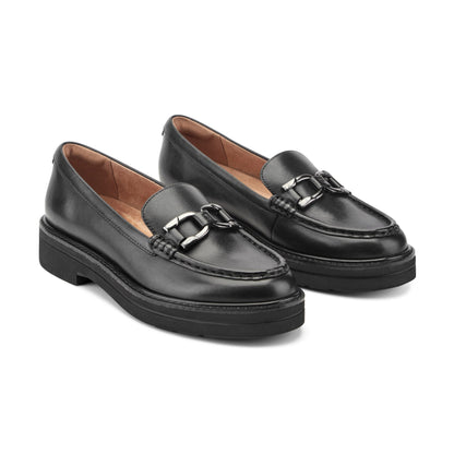 Easy Spirit Zaira Casual Horsebit Loafers - Black Leather