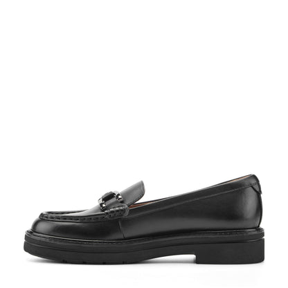 Easy Spirit Zaira Casual Horsebit Loafers - Black Leather