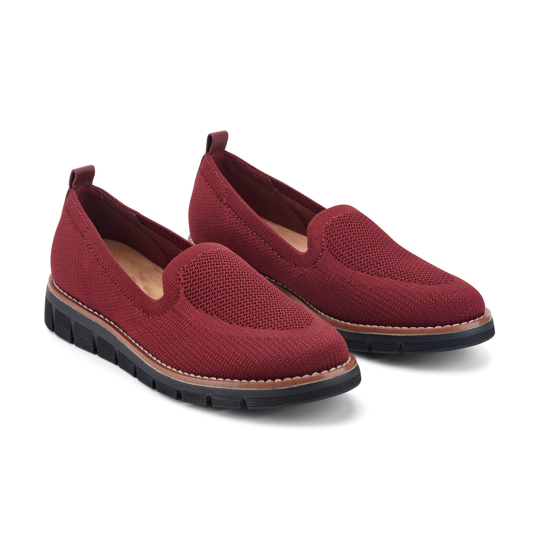 Easy Spirit Valina Casual Slip On Flats - Dark Red