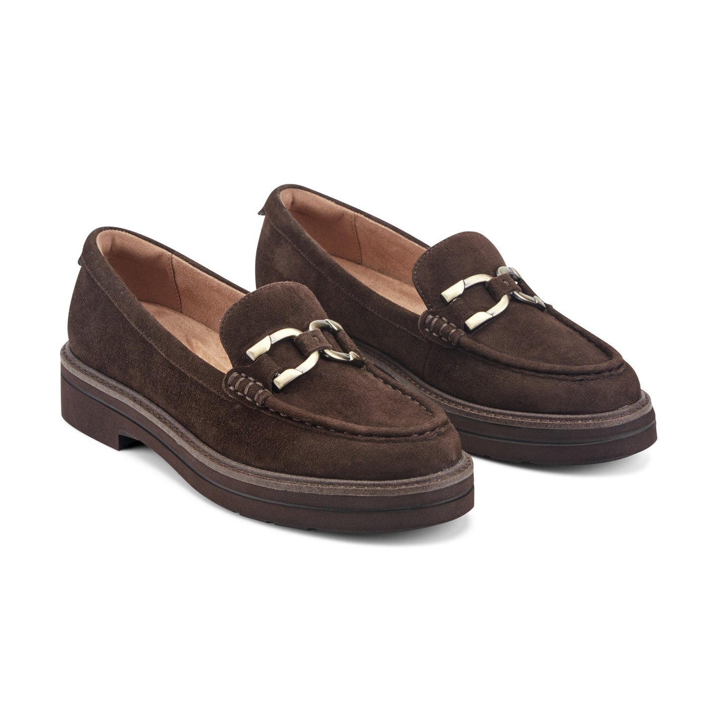 Easy Spirit Zaira Casual Horsebit Loafers - Dark Brown Suede