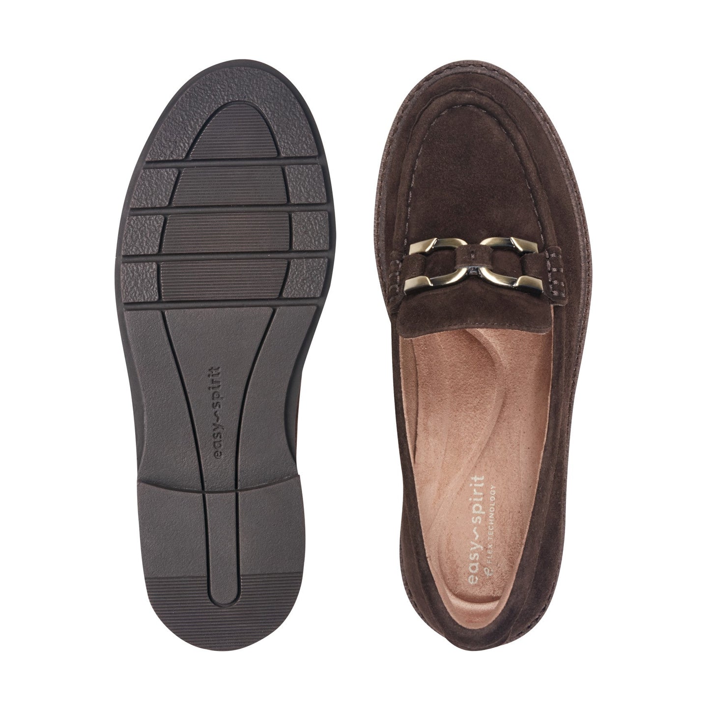 Easy Spirit Zaira Casual Horsebit Loafers - Dark Brown Suede