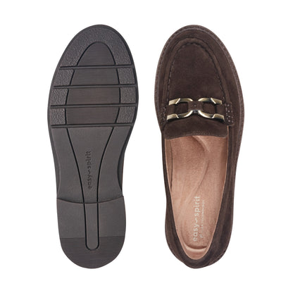 Easy Spirit Zaira Casual Horsebit Loafers - Dark Brown Suede