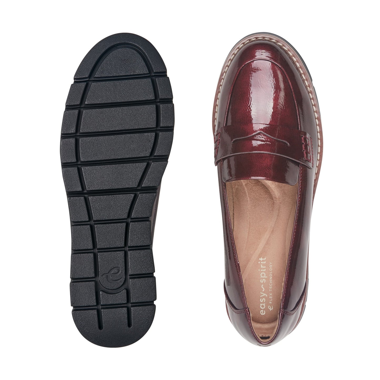 Easy Spirit Velia Casual Slip On Loafers - Burgundy Patent