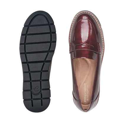 Easy Spirit Velia Casual Slip On Loafers - Burgundy Patent