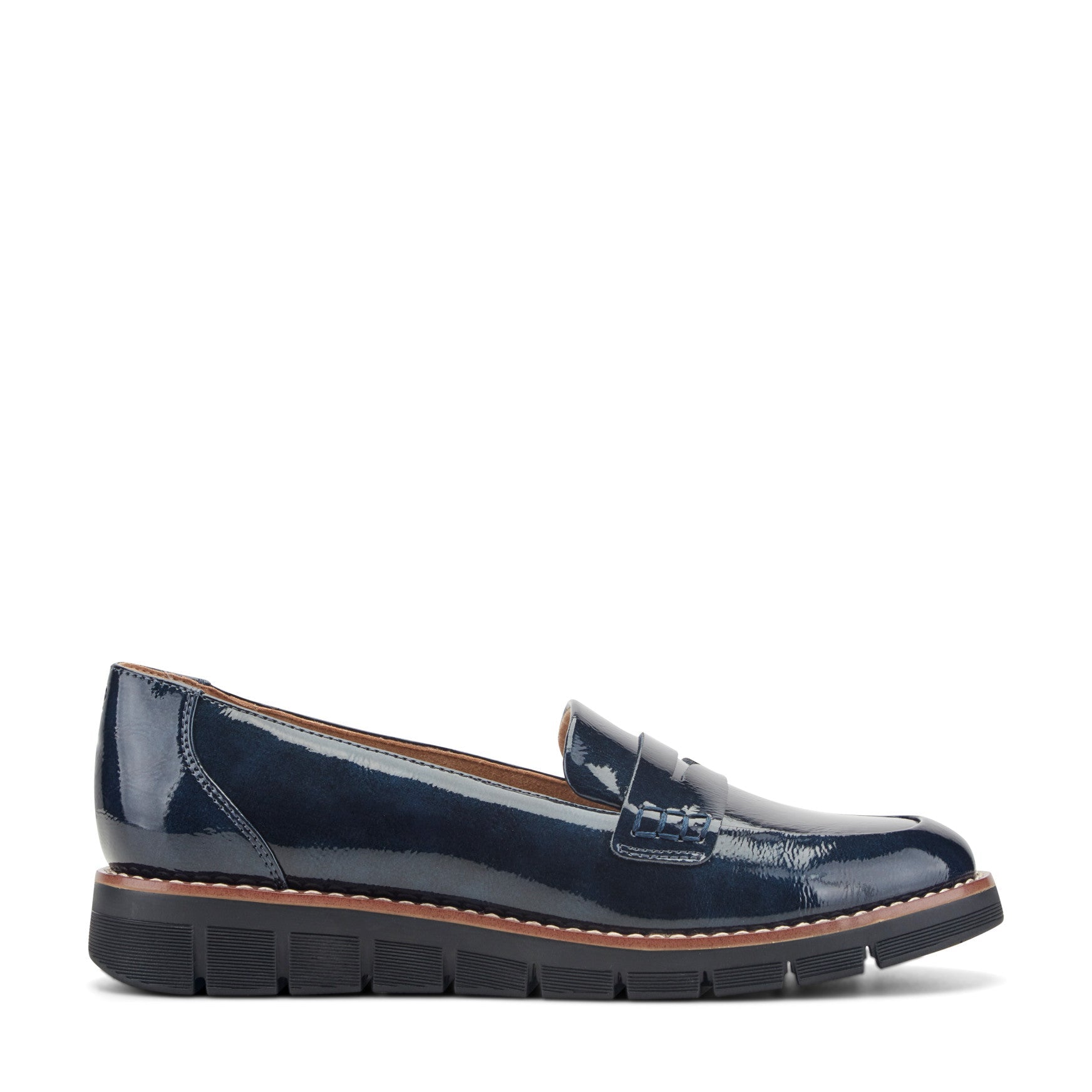 Easy Spirit Velia Casual Slip On Loafers - Navy Patent