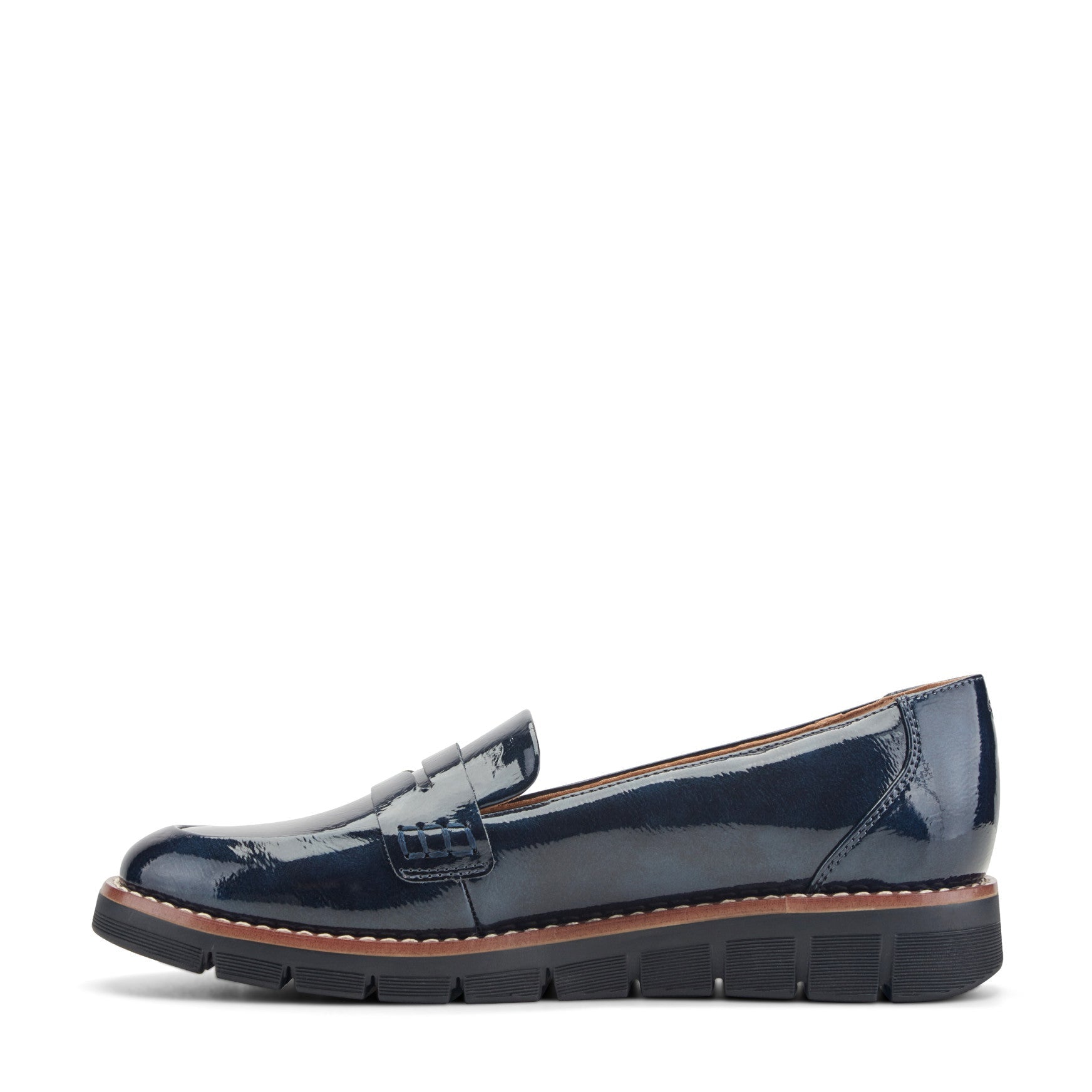 Easy Spirit Velia Casual Slip On Loafers - Navy Patent