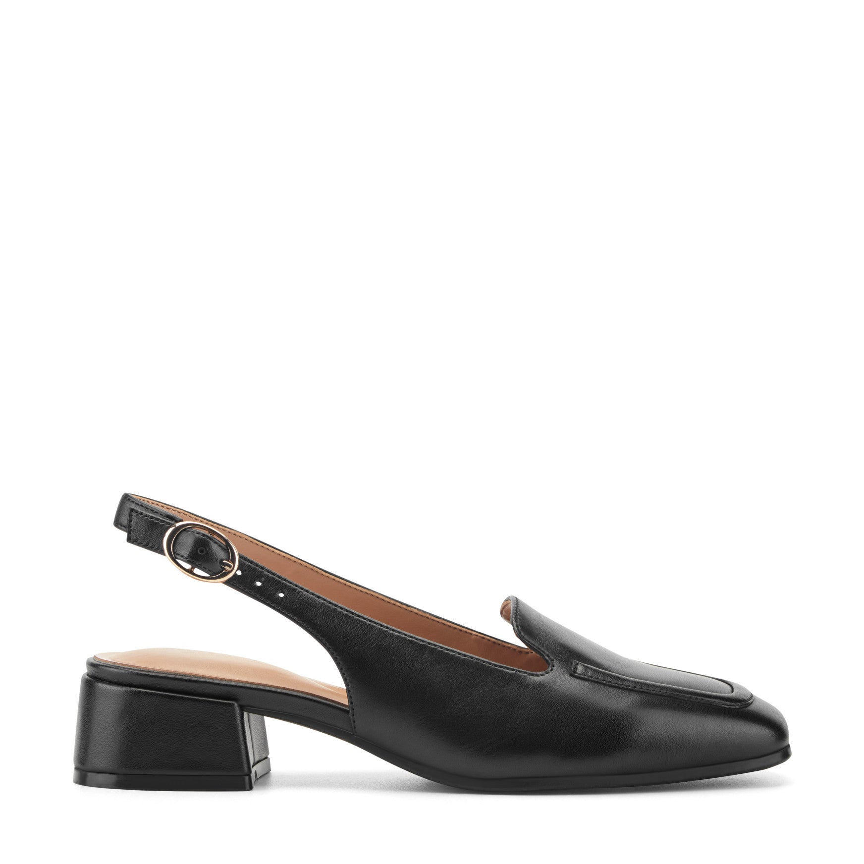 Easy Spirit Farida Slingback Loafers - Black Leather
