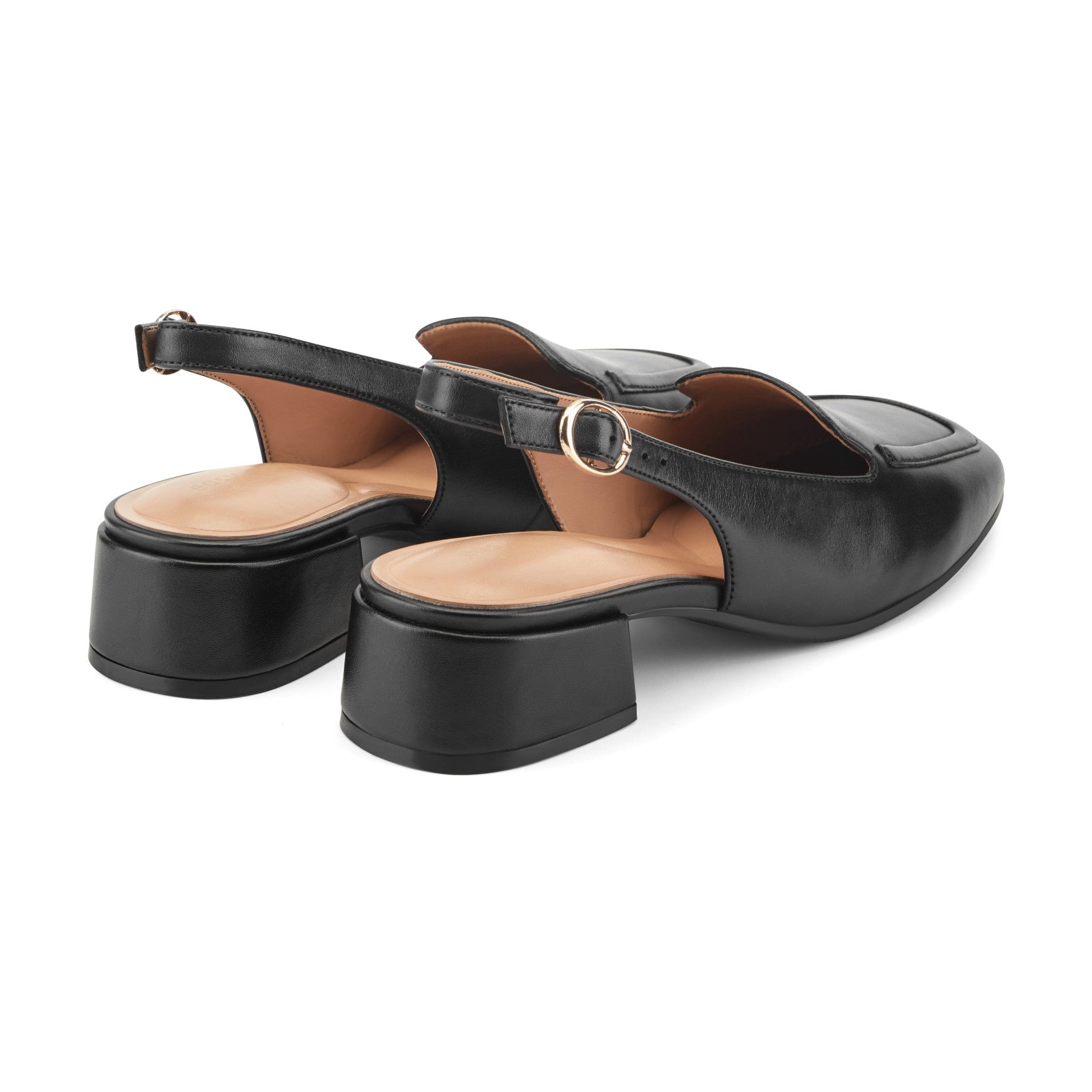 Easy Spirit Farida Slingback Loafers - Black Leather