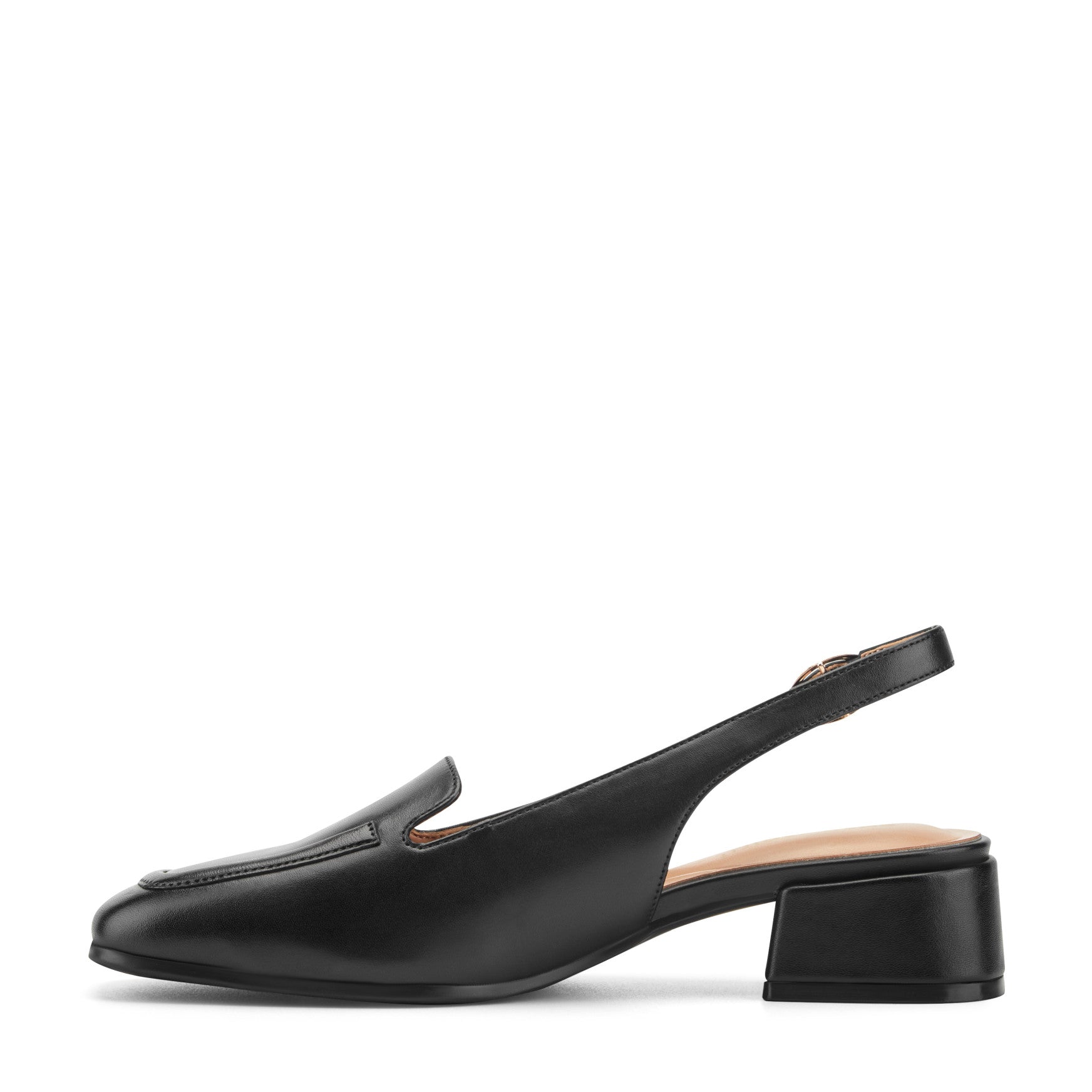 Easy Spirit Farida Slingback Loafers - Black Leather