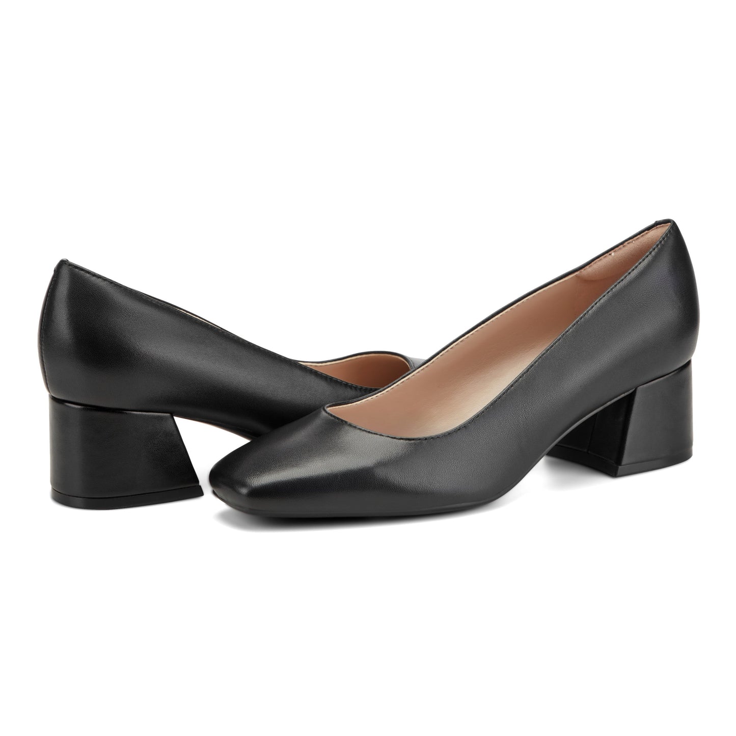 Easy Spirit Marelyn Block Heel Dress Pumps - Black Leather