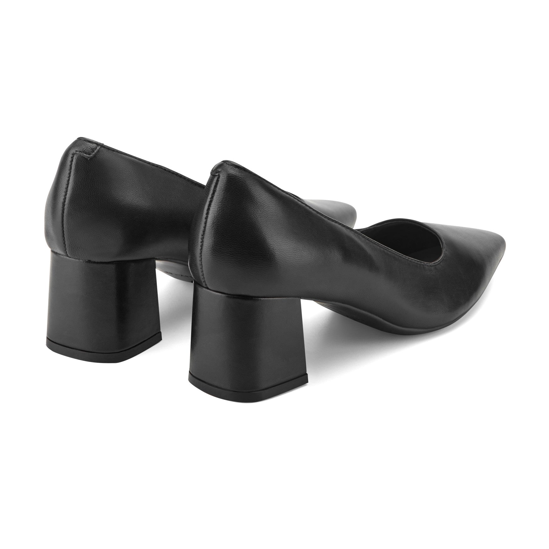 Easy Spirit Dorian Block Heel Pumps - Black Leather