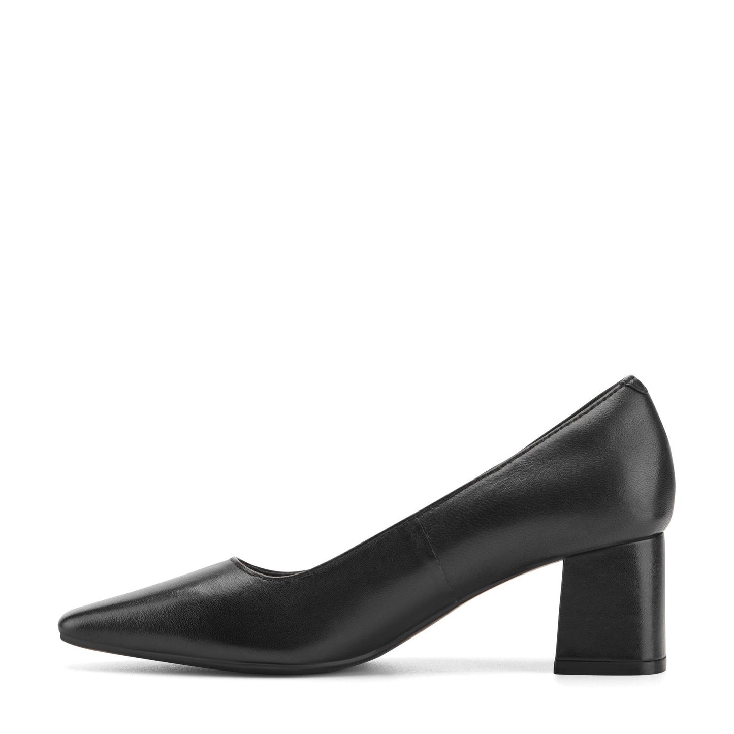 Easy Spirit Dorian Block Heel Pumps - Black Leather