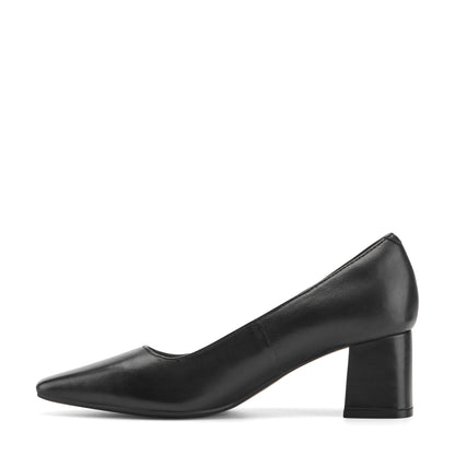 Easy Spirit Dorian Block Heel Pumps - Black Leather