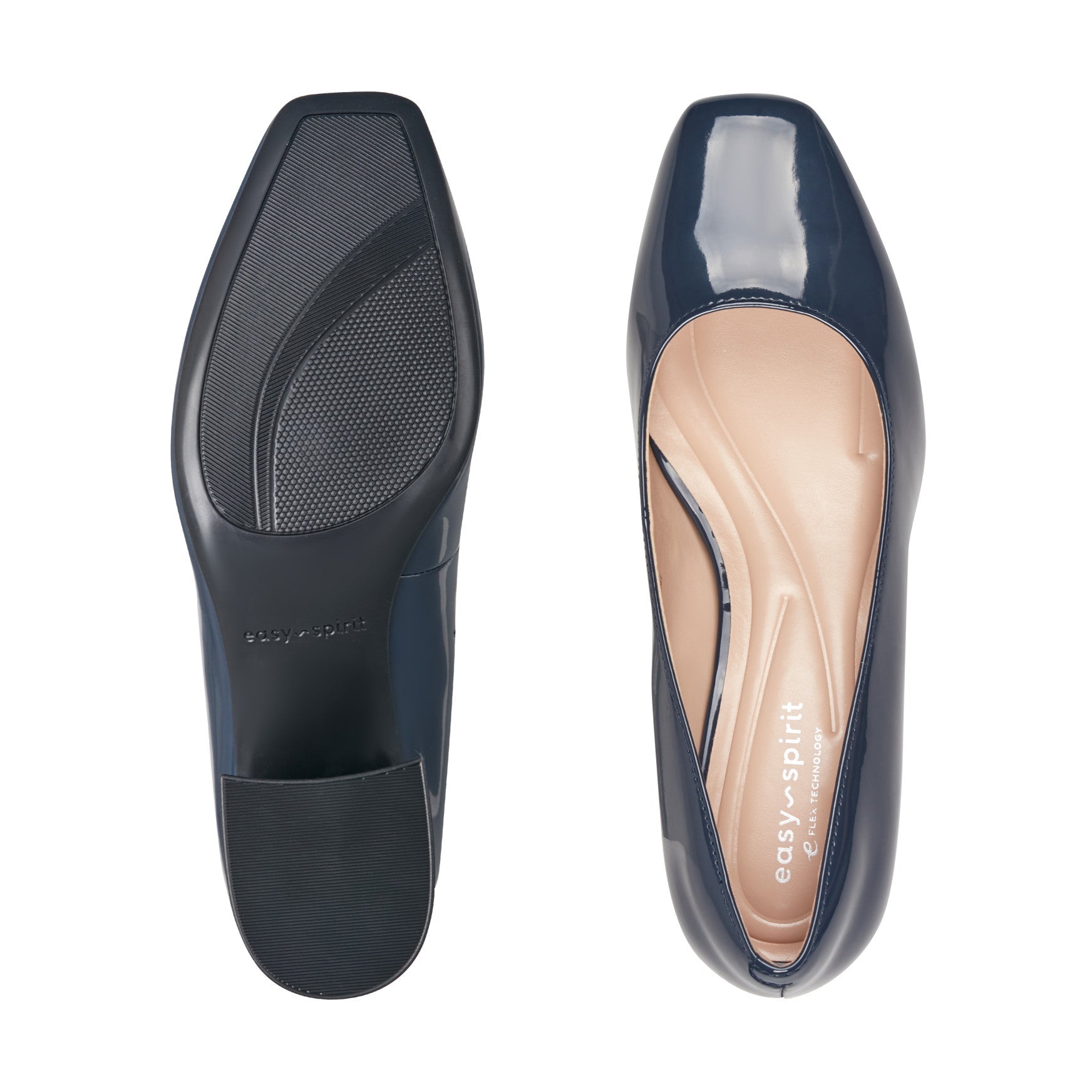 Easy Spirit Marelyn Block Heel Dress Pumps - Navy Patent