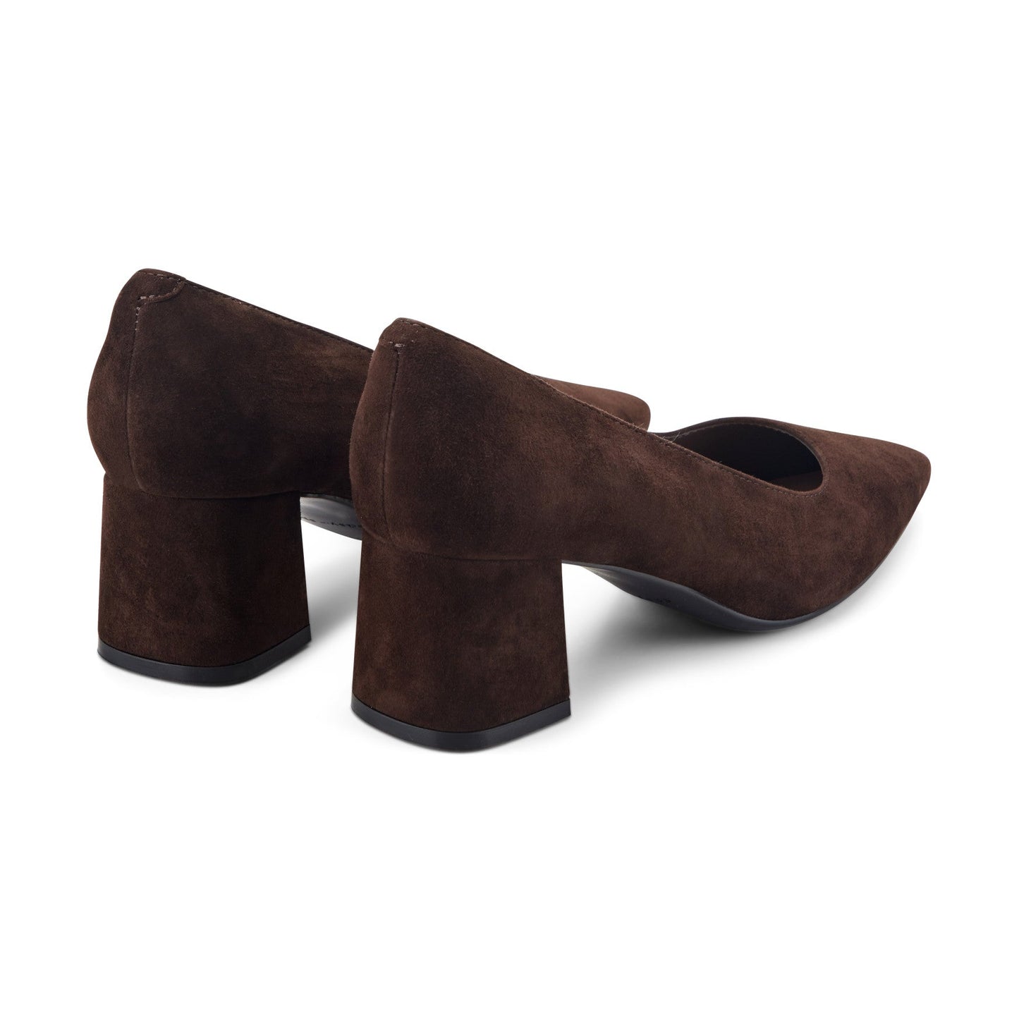 Easy Spirit Dorian Block Heel Pumps - Dark Brown Suede