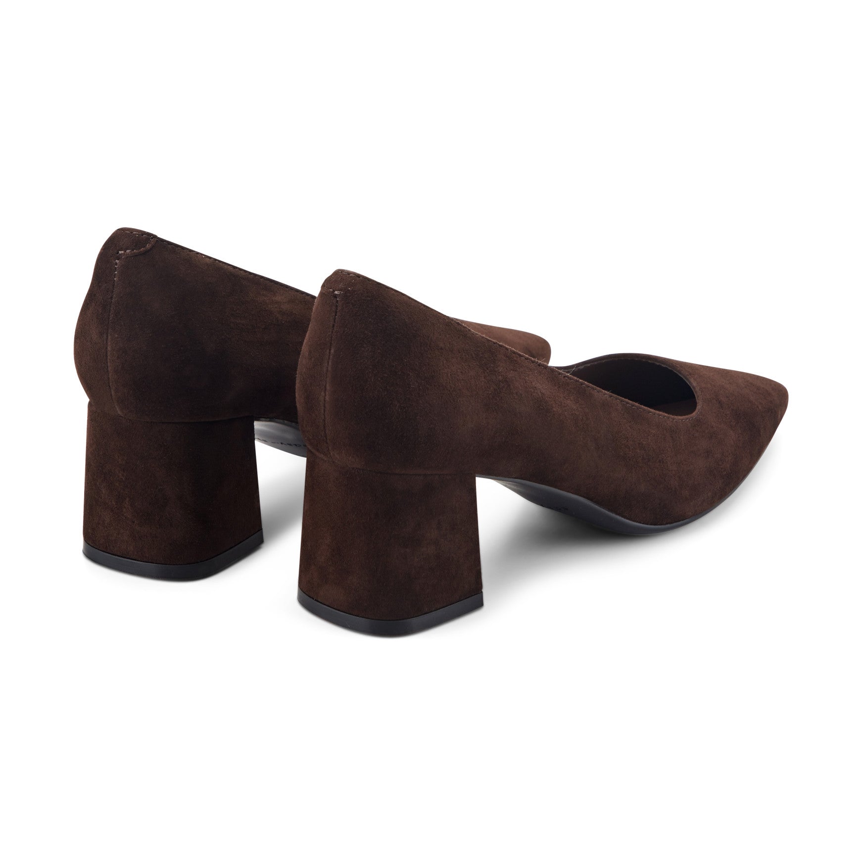 Easy Spirit Dorian Block Heel Pumps - Dark Brown Suede