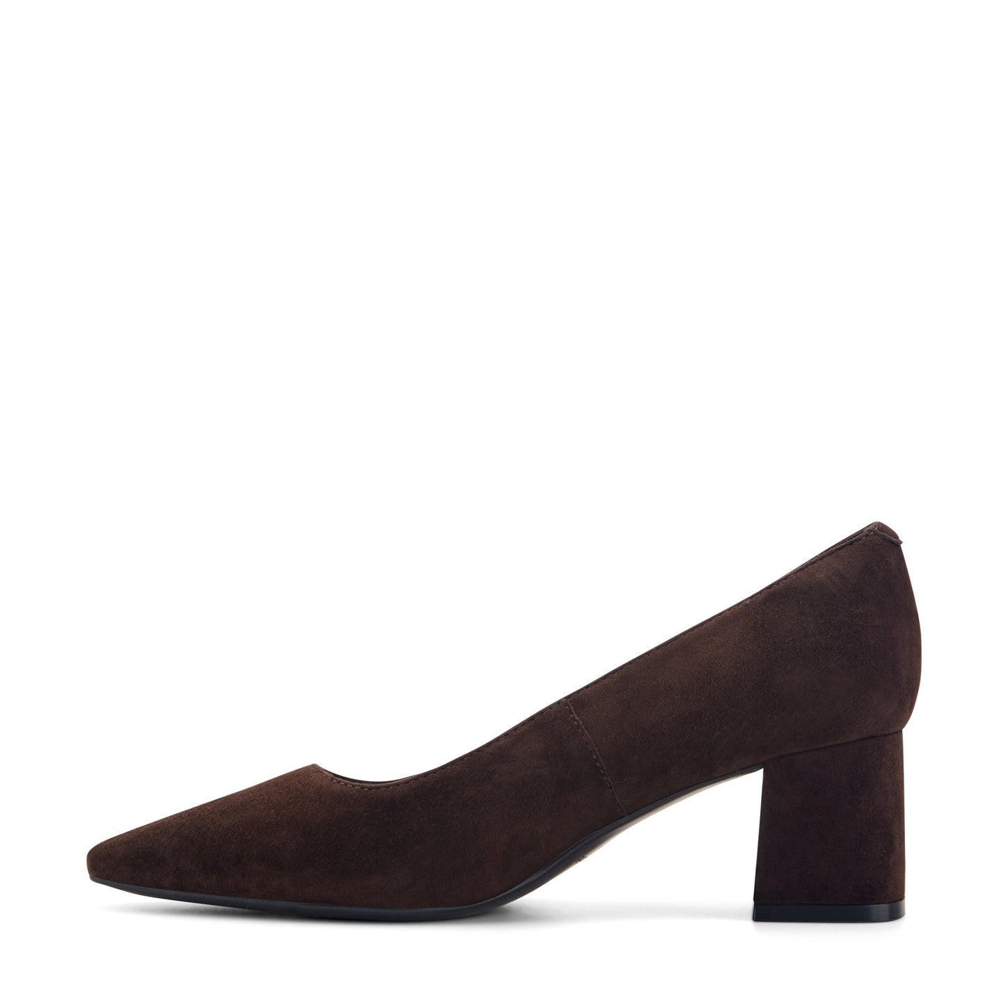 Easy Spirit Dorian Block Heel Pumps - Dark Brown Suede