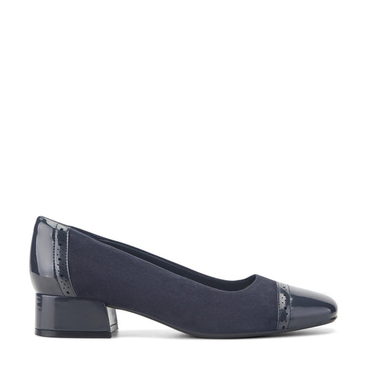 Easy Spirit Jasmin Block Heel Pumps - Navy