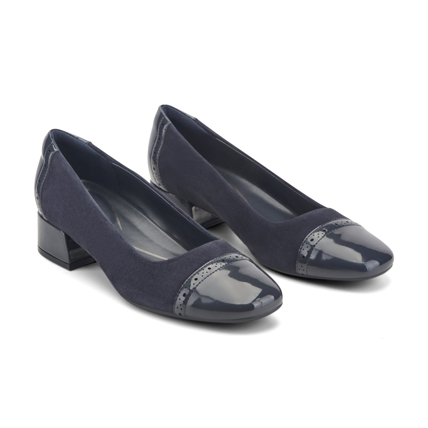 Easy Spirit Jasmin Block Heel Pumps - Navy