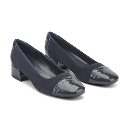 Easy Spirit Jasmin Block Heel Pumps - Navy