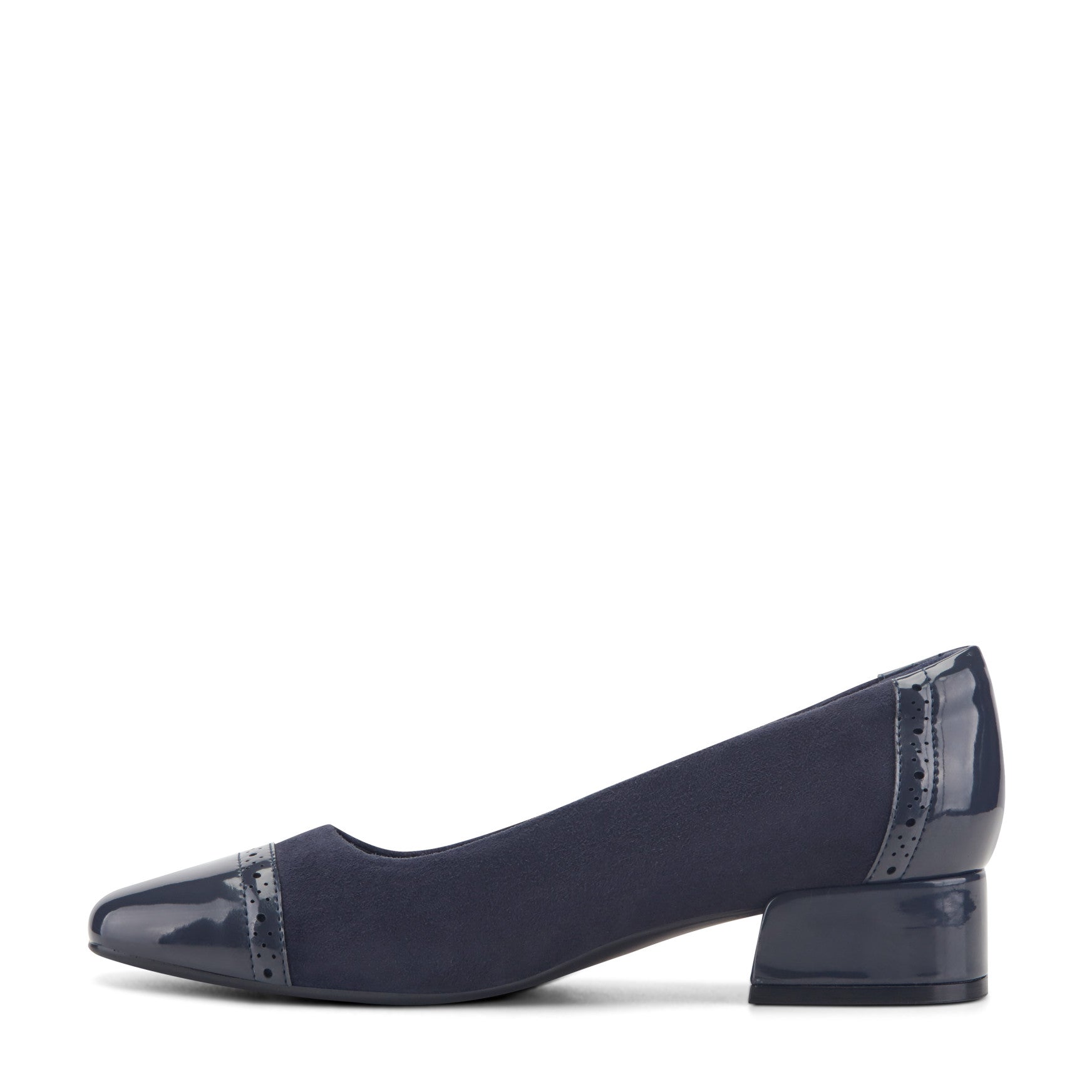 Easy Spirit Jasmin Block Heel Pumps - Navy