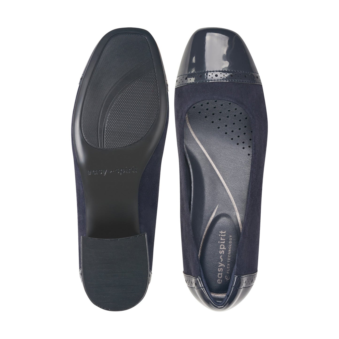Easy Spirit Jasmin Block Heel Pumps - Navy