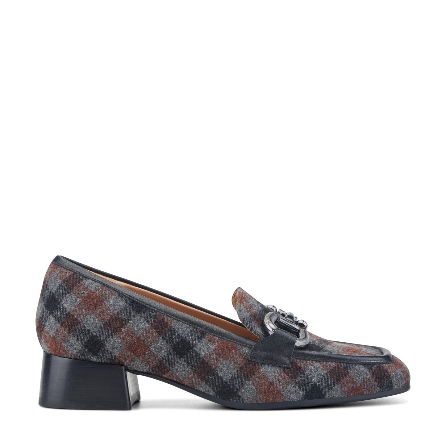 Easy Spirit Franny Dress Loafers - Dark Grey Plaid Multi