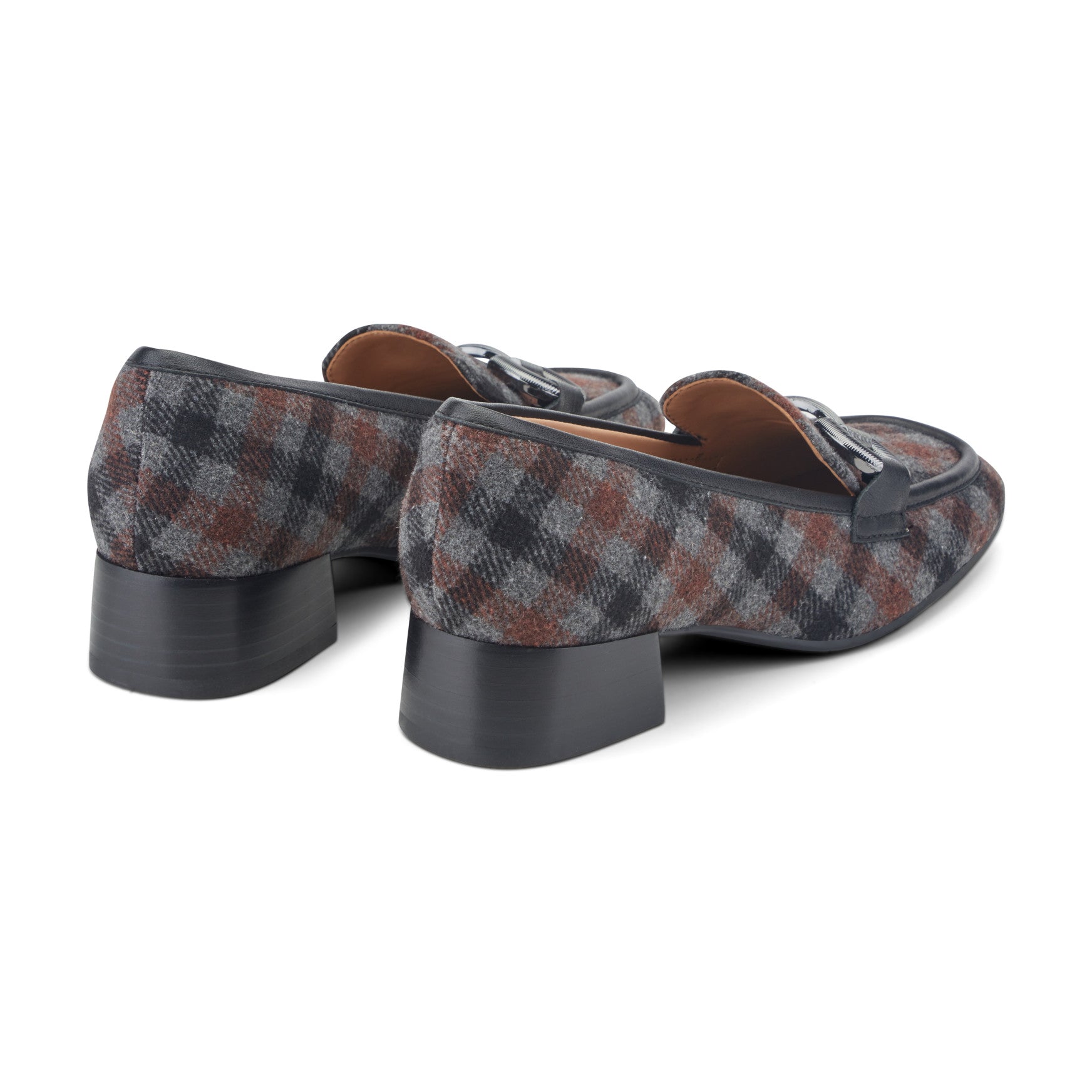 Easy Spirit Franny Dress Loafers - Dark Grey Plaid Multi
