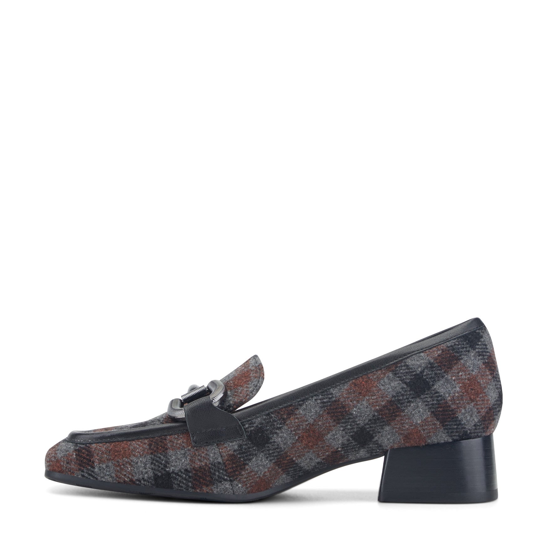 Easy Spirit Franny Dress Loafers - Dark Grey Plaid Multi