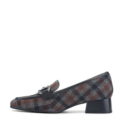 Easy Spirit Franny Dress Loafers - Dark Grey Plaid Multi