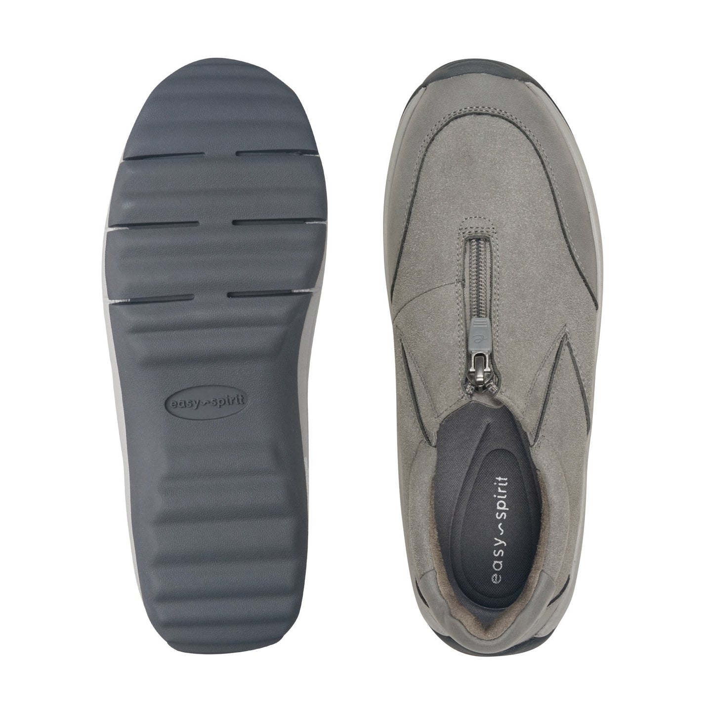 Easy Spirit Brynlee Zip Up Sneakers - Medium Grey