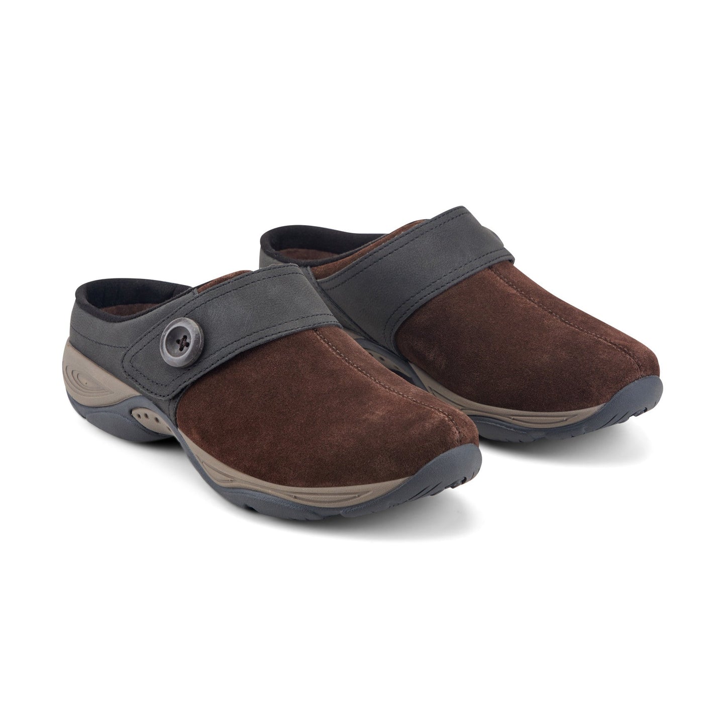 Easy Spirit Edline Slip On Casual Clogs - Dark Brown