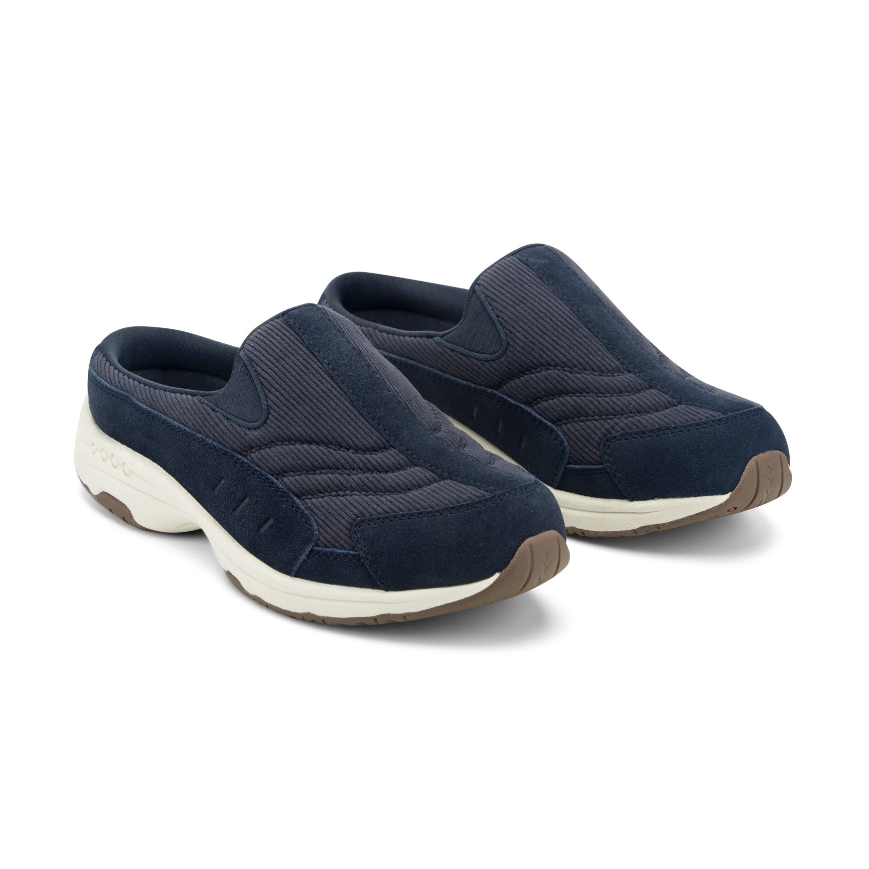 Easy Spirit Traveltime Clogs - Navy Suede/Corduroy