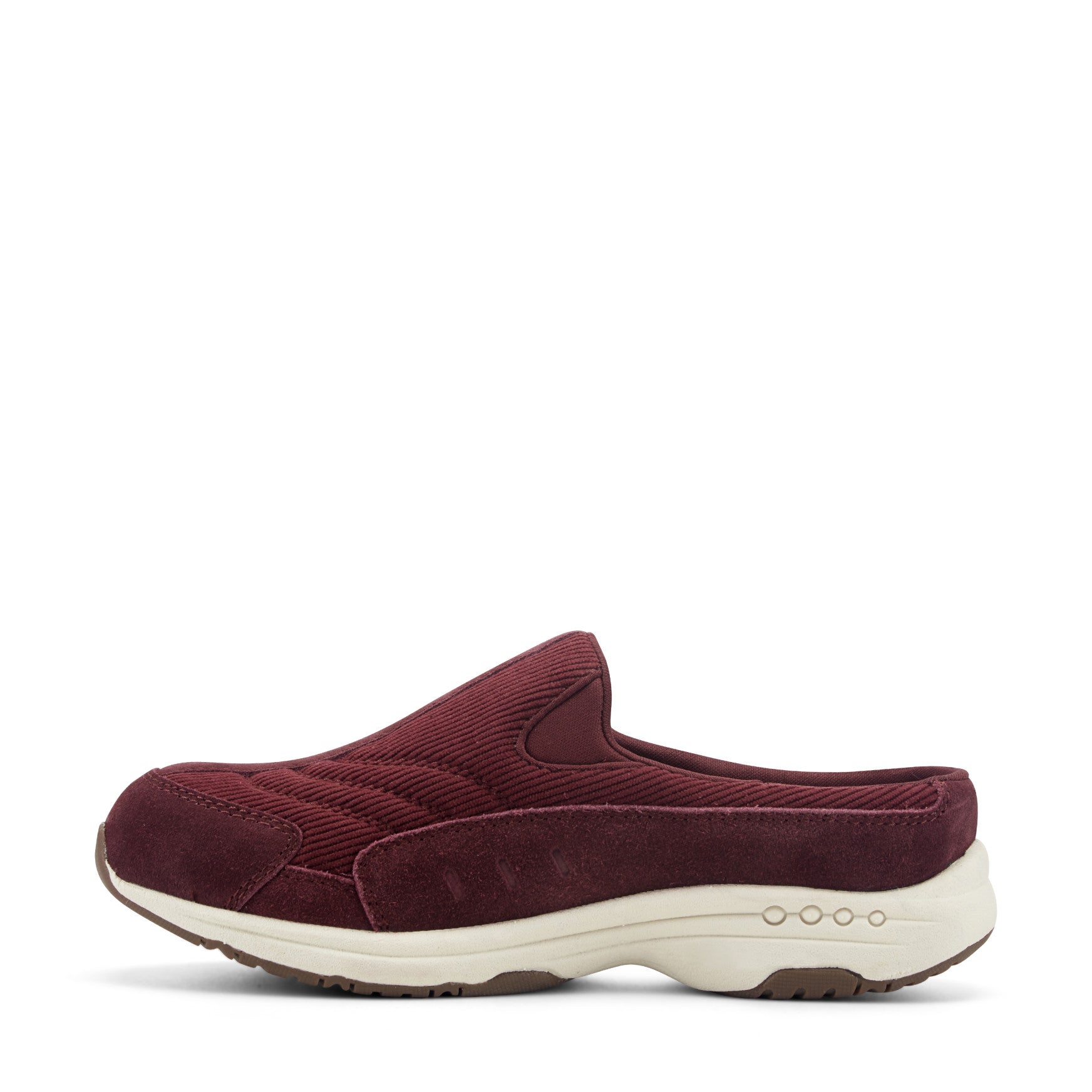 Easy Spirit Traveltime Clogs - Burgundy Suede/Corduroy