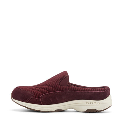 Easy Spirit Traveltime Clogs - Burgundy Suede/Corduroy