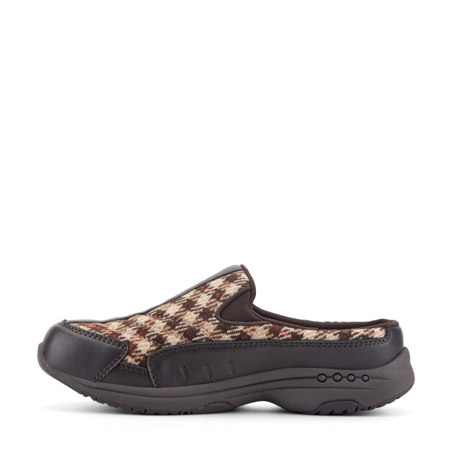 Easy Spirit Traveltime Clogs - Dark Brown Plaid Multi