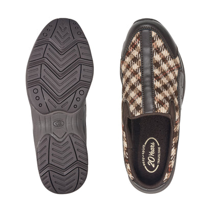 Easy Spirit Traveltime Clogs - Dark Brown Plaid Multi