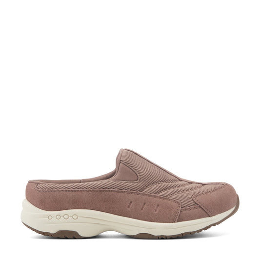 Easy Spirit Traveltime Clogs - Taupe Suede/Corduroy