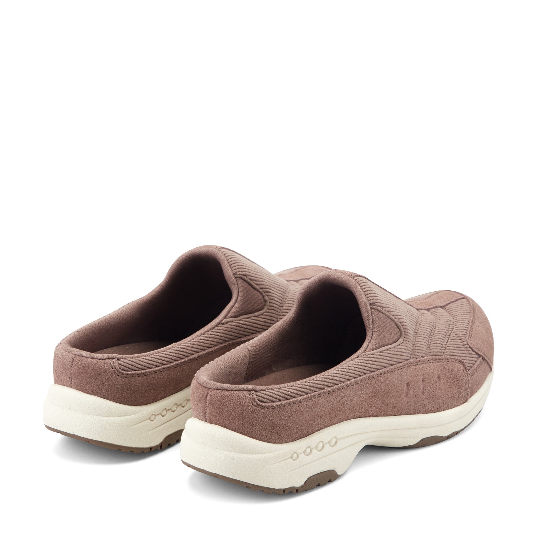 Easy Spirit Traveltime Clogs - Taupe Suede/Corduroy