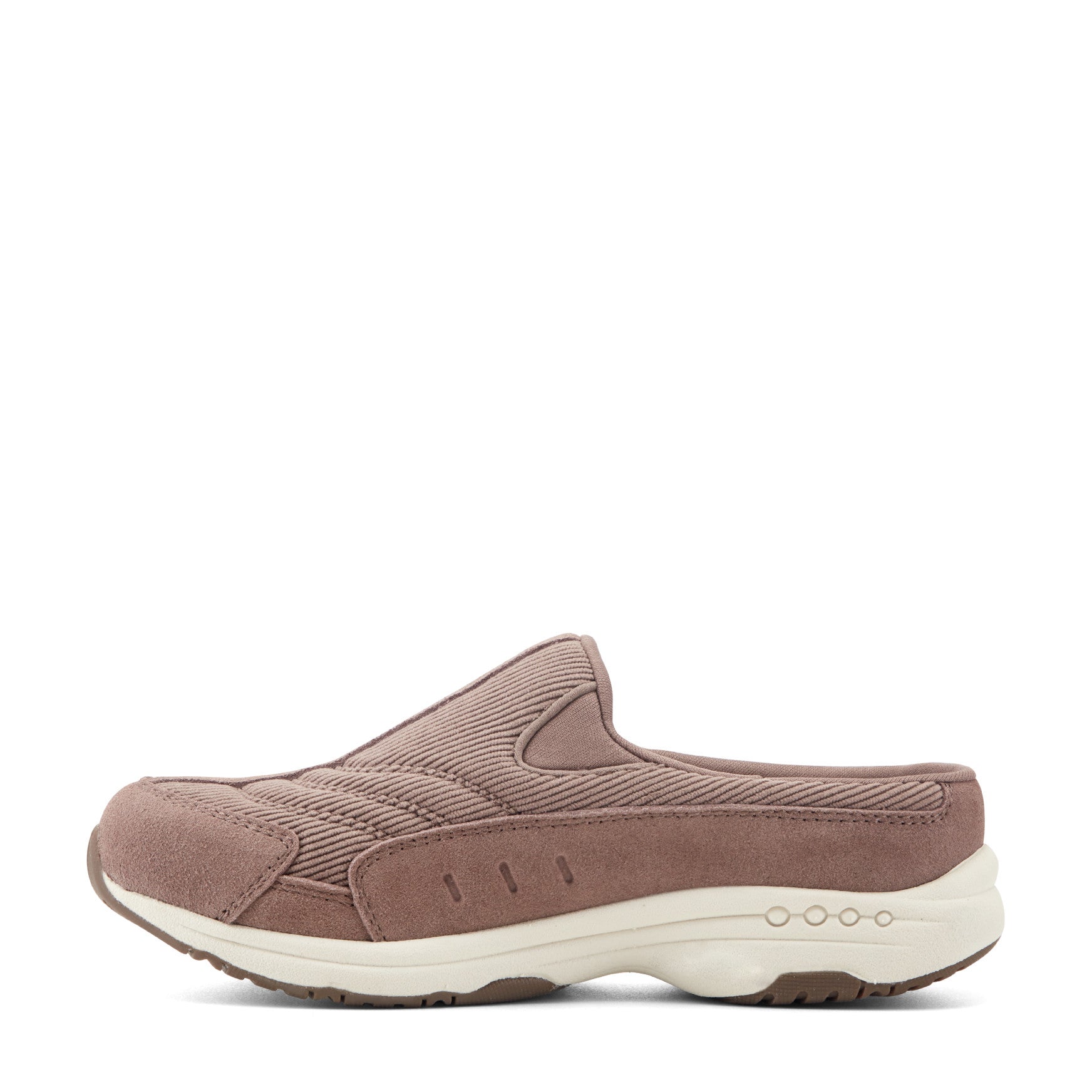 Easy Spirit Traveltime Clogs - Taupe Suede/Corduroy