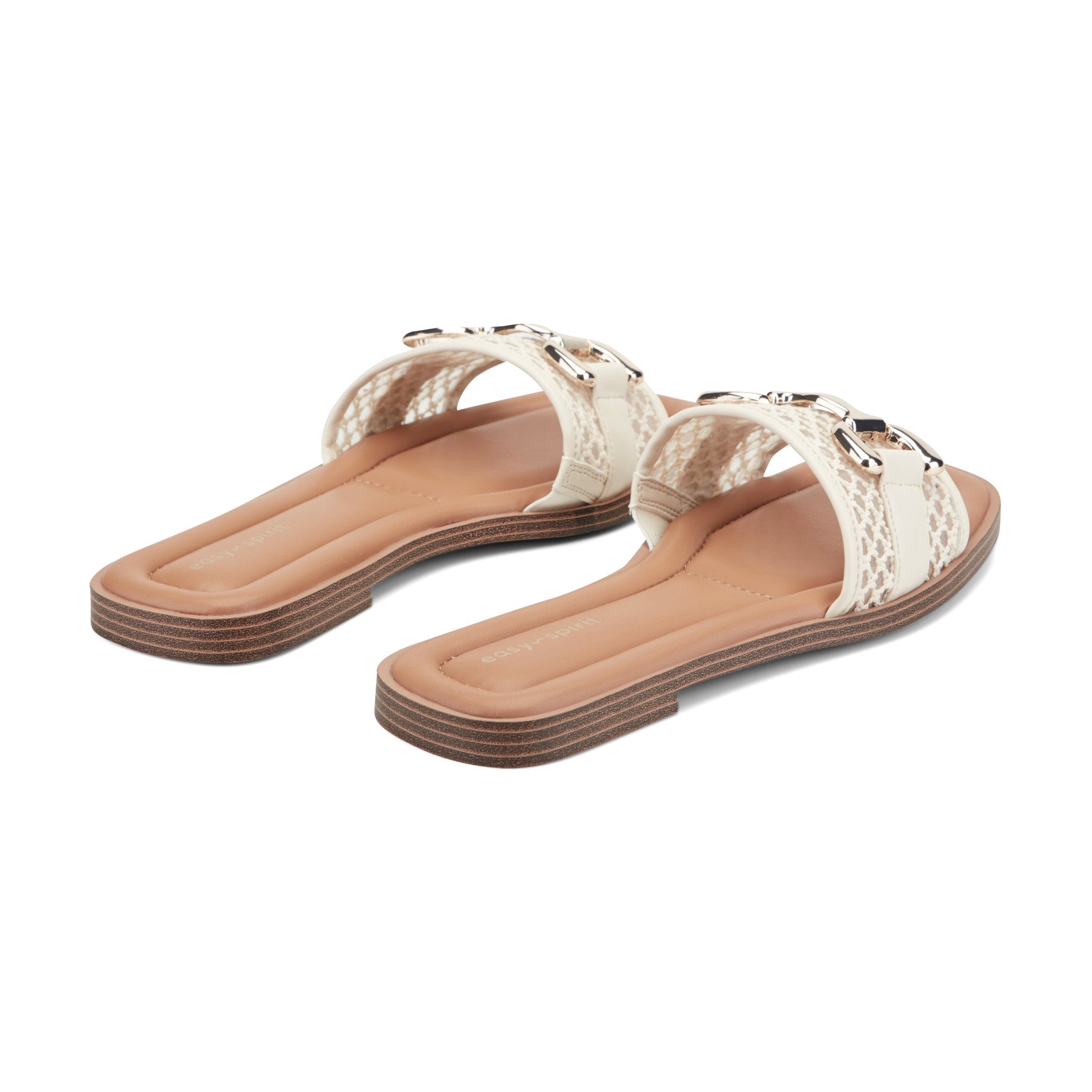 Easy Spirit Vana Horsebit Slip On Sandals - Light Natural/Raffia